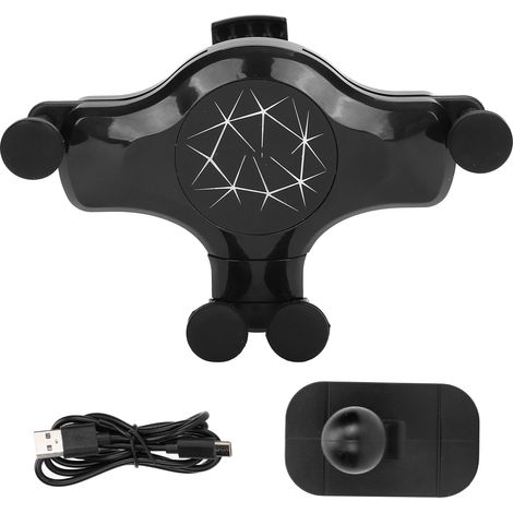 Support de Téléphone Voiture sans Fil avec Chargeur Gravité Type‑C et Support de Recharge (1/5)