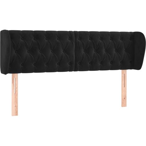 Maison Exclusive - Testiera ad Orecchio Nera 163x23x78/88 cm in Velluto