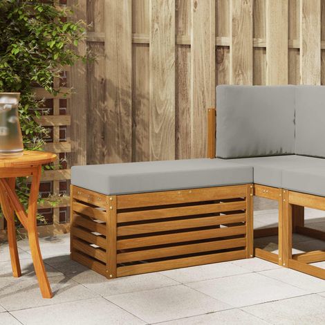 Outdoor Hocker Bank Massivholz Akazie Natur
