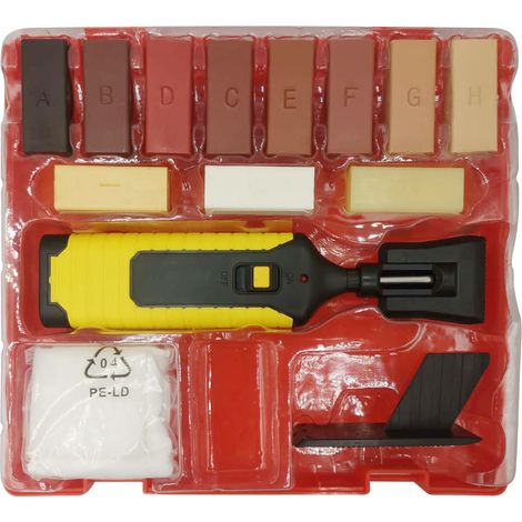 Kit de réparation pour sols et meubles : produits anti-rayures pour bois, réparation des fissures de parquets stratifiés et en bois massif. (1/2)