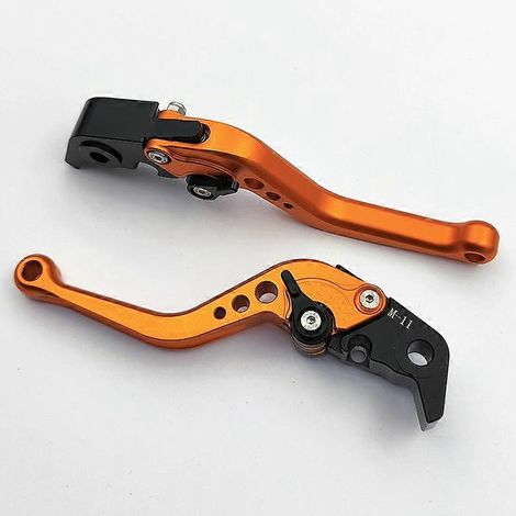 Levier de frein, d'embrayage et de klaxon modifié pour guidon de moto KTM 690 Duke 2008-2011 (tige courte, orange) (1/5)