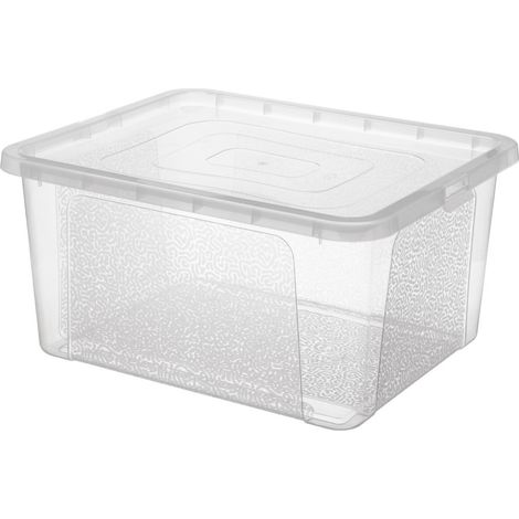 Contenitore organizer universale Brenda in plastica trasparente da 17 litri, dimensioni 39x26x20,5 cm. (1/5)