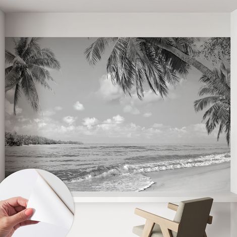 Tapete Selbstklebend - abwaschbar - trendige Wanddeko - elegant Fototapete Tropisches Paradies 152x104 cm (1/5)