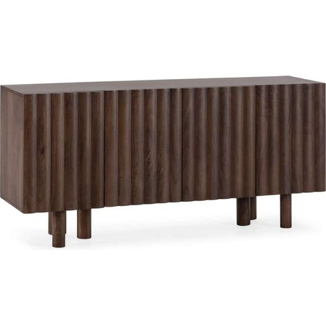 Aparador 4 puertas md-Kiana acabado madera de mango nogal, 160cm(ancho) 80cm(alto) 40cm(largo) (1/5)