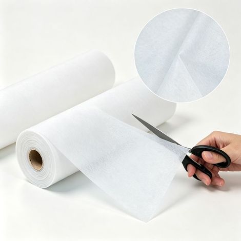 Tischläufer-Rolle - 30 cm x 25 m - Wasserfestes Vlies - Einfache Zuschnitt - Weiß (1/5)
