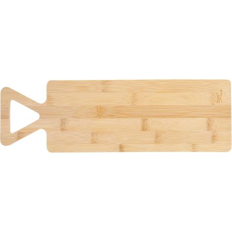 Tagliere in legno di bambù con manico, dimensioni 40,5 x 12,7 x 1,5 cm.