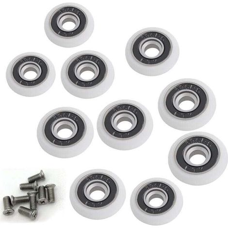 Set mit 8 Ersatzrollen für Duschtüren, 19 mm Durchmesser (1/4)