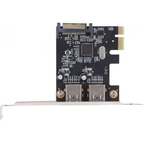 Carte d'extension PCI‑E USB 3.0 à 2 ports pour ordinateur de bureau, transfert haute vitesse 5 Gbps (1/5)