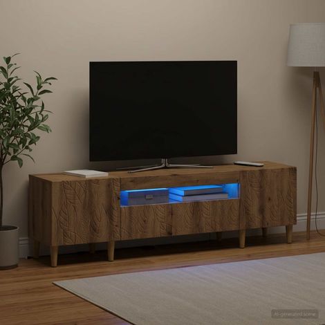 Beyamis Meuble TV LED artisanal en chêne massif (1/5)