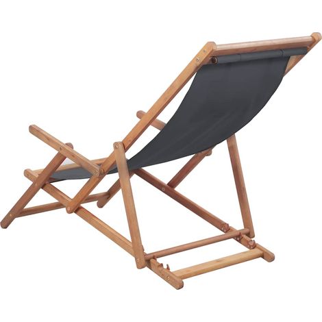 Maison Exclusive - Sedia pieghevole con struttura in tessuto e legno, colore grigio. (1/5)