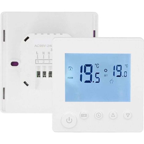 Thermostat Électrique pour Chauffe-Eau 3 A – Contrôleur Intelligent avec Écran LCD, Boîtier ABS, 95–240 V, Usage Domestique (1/4)
