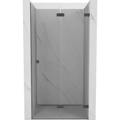 Mexen Lunar-F faltbare Duschwand rechts 95 cm, transparent, gebürstet Gun Gray - 836-095-000-66-00-P (1/5)