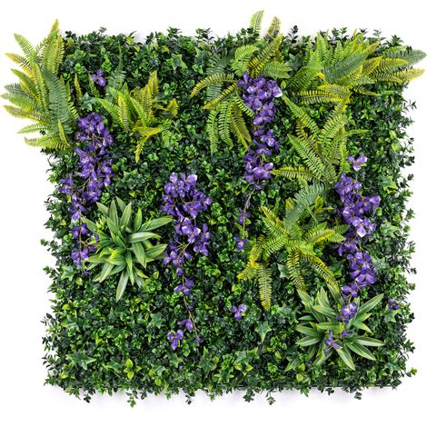 Artificial Wisteria Living Wall Panels - Purple 1 Pack