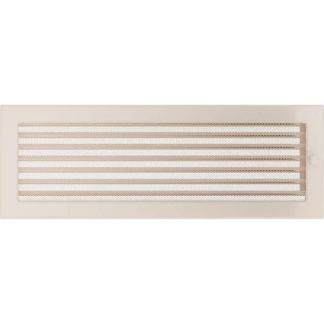 KRATKI griglia di ventilazione griglia del camino 17 cm x 49 cm cremoso con tende (1/5)