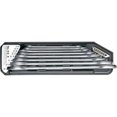GEDORE 6079400 - Clé à double panneton dans le support 8 pcs 6-22 mm , H 6-8 (1/2)