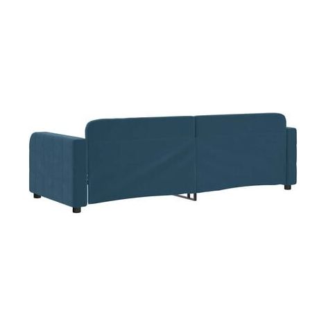 Lit de jour sans matelas, bleu, 80 × 200 cm, velours, velours doux et confortable, pour chambre, confort quotidien, assemblage rapide (1/5)