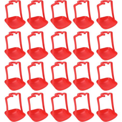 Lot de 20 abreuvoirs automatiques pour poules, antirouille, de couleur vive, rouges. (1/5)