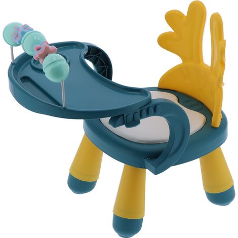 Chaise haute pliable pour bébé, chaise de repas saine et active pour bébés et jeunes enfants (Jaune-Vert) (1/5)