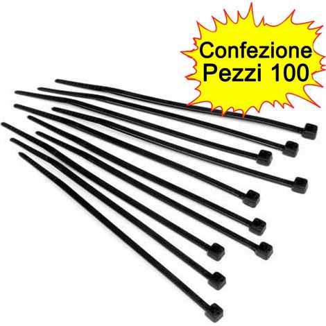 Fascette cablaggio nere gw52254 mm 2,5x203 nere pezzi 100