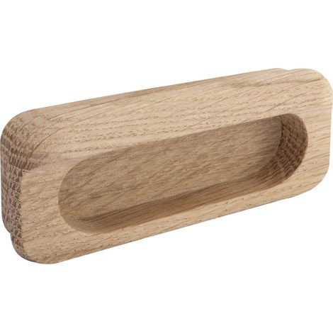Poignée de porte coulissante en bois de chêne brut Largeur 107 mm