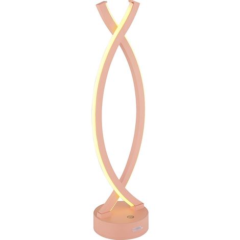 Wohnzimmerleuchte Tischlampe Tischleuchte pfirsichfarben LED Touchdimmer H 41 cm