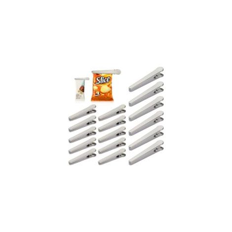 16-teiliges Set Edelstahl-Lebensmittelbeutelclips, 2 Größen, Metallclips, Verschluss für Lebensmittelbeutel, Beutelclip für Küche und Haushalt (8 cm/11,5 cm) - Crezuo
