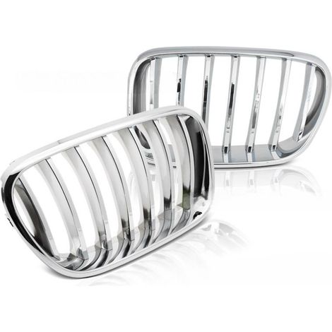 Paire de grilles de calandre BMW X3 F25 de 2010 a 07/2014 Chrome-41035335 (1/4)