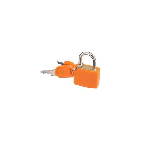 Petit cadenas fluo en plastique avec 2 clés pour bagages et valises, orange –