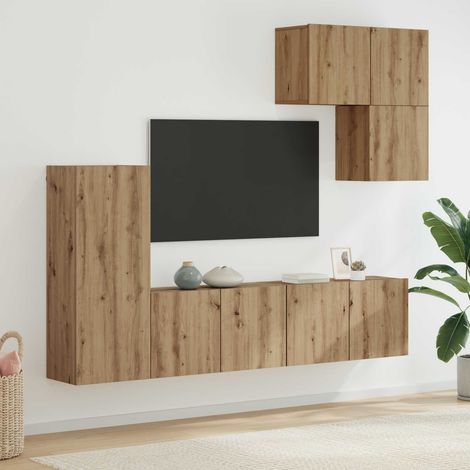 TV-Wandmöbel 5 pcs Artisan-Eiche Holzwerkstoff (1/5)