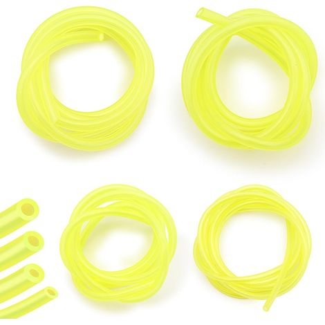 Confezione da 4 tubi flessibili per carburante da 1 m, adatti per soffiatori, tagliasiepi, motoseghe e decespugliatori. Disponibili in 4 misure (diametro 3 x 6 mm, 3 x 5 mm, 2,5 x 5 mm, 2 x 3,5 mm). (1/5)