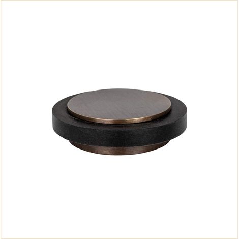 EVI Herrajes  Fermaporta Adesivo  45 x 14 mm  Gomma Nera di Silicone Naturale  Ottone  Finitura Rústico  Ottima adesione  100% funzionale  Mod. I-20335X12RU (1/3)
