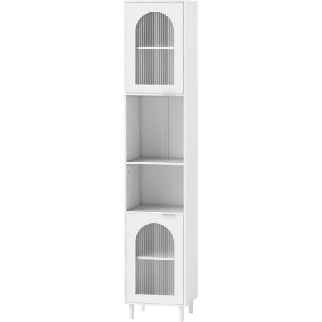COSTWAY Tall Bathroom Storage Cabinet Narrow Home Organizer-White (1/5)