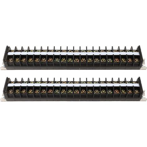 Barre de connexion rail DIN 660V 30A, bornier de distribution à 2 pièces avec capot transparent anti-poussière, bloc de jonction électrique pour système d'alimentation. (1/5)