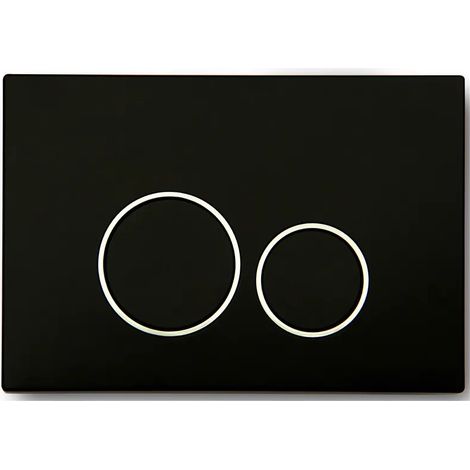 Placca di scarico doppio tasto in ABS nero opaco e cromato (1/2)
