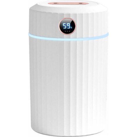 Air Humidifier, 2L Quiet Ultrasonic Humidifier with Thermo-Hygrometer, Dual Nozzle 36 Hours Run Time, Auto Shut-Off, 7 LED, for Home Bedroom Office (1/5)