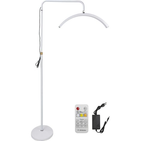 Lampe sur pied LED 50W 19 pouces forme demi-lune, 3000K-6000K, 5 niveaux de luminosité, lampe de beauté cils blanc, 100-240V (1/5)