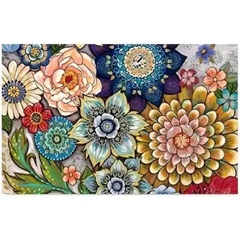 Tappeto moderno ultra morbido con motivo floreale, 150 x 99 cm, lavabile in lavatrice.