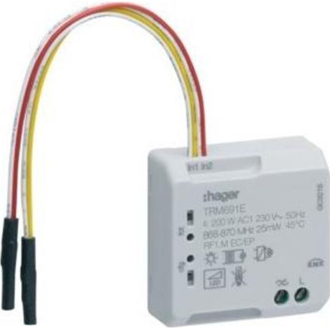 Hager Funk UP Universal-Dimmer 1-f.Binär 2-f.200W2D TRM691E