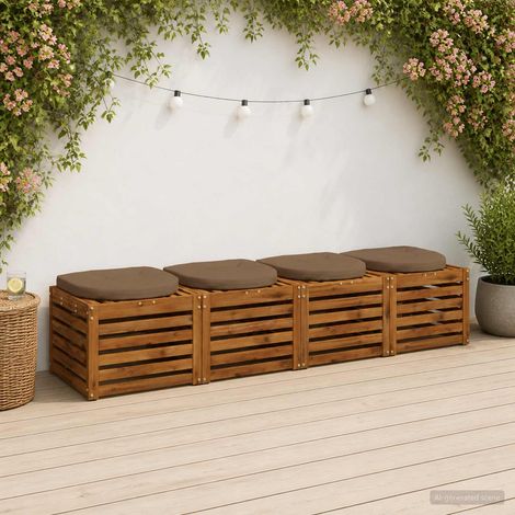 vidaXL 4-Piece Seat Cushions 4 pcs 100% Polyester Taupe 40 x 40 x 5 cm (1/5)