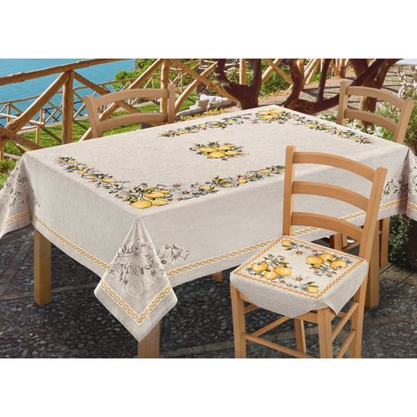 Tovaglia Copritavolo Tavola Fantasia Estate Disegno Limoni Estiva Made Italy, misura140x240coloreLimoni (1/4)