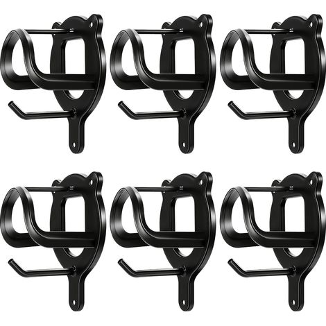 Lot de 6 supports en métal pour bride de cheval, supports de rênes de cheval, support de bride, crochets pour rênes de cheval (noir) (1/5)