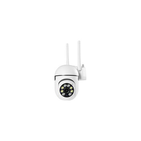 Caméra de surveillance extérieure 2MP PTZ WiFi - Rotation 360° sans fil - Vision nocturne couleur - Audio bidirectionnel - Alerte instantanée - Blanche (1/5)