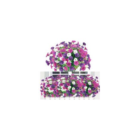 Bouquets de Fleurs Artificielles Résistantes aux Intempéries Idéal pour Balcon, Jardin, Terrasse et Décoration Extérieure (9 Bouquets) (1/5)