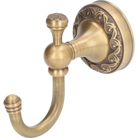 Patère murale style antique en cuivre et acier inoxydable, facile à installer, pour salle de bain ou chambre.