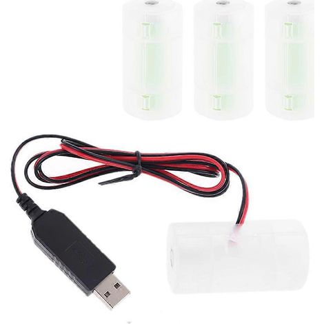 Adaptateur USB pour Piles 1.5V à 6V - Alimentation pour Lampe Torche, Cuiseur et Appareils LR20 D (1/4)
