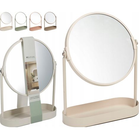 Specchio decorativo rotondo in metallo con organizer, 25 cm, 1 pz.
