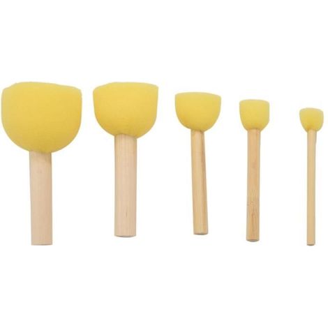 HONORNIC - Paquet De 30 Éponge En Mousse Ronde Ensemble De Pinceaux À Peindre Paquet De Value De Pinceau De Pochoir - 5 Tailles Différentes