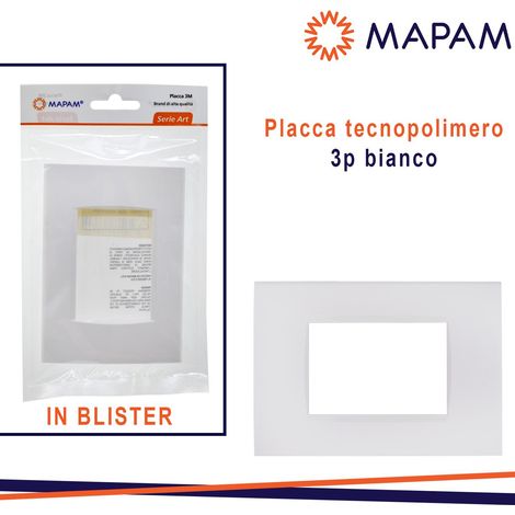PLACCA 1003-1 3P BIANCA/LGT    TECNOPOLIMERO T1