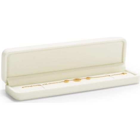 Portagioie in velluto bianco, ideale per collane, ciondoli, bracciali, per San Valentino, compleanni e Natale.