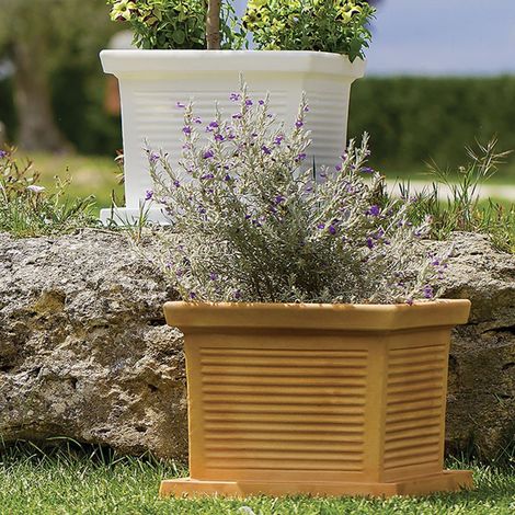 Vaso in Polimero Monacis Quadro Millerighe Impruneta cm 40 (40X40X33h)